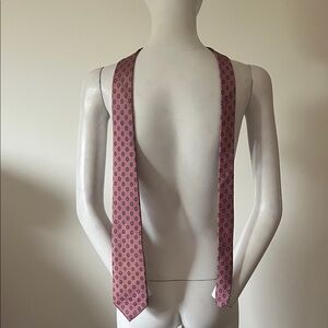 Dior Pink and Blue Patterned Silk Tie